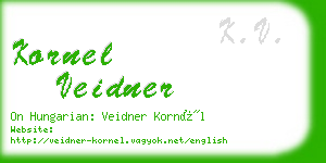 kornel veidner business card